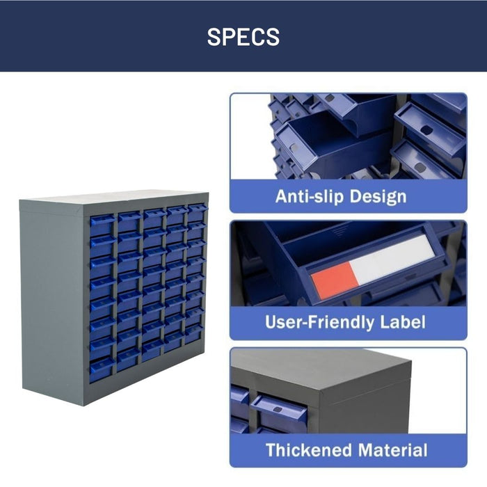40 Bin Drawer Storage Cabinet, 23.3"W x 8.5"D x 20"H, Steel Parts Organizer for Nuts, Bolts, Screws & Small Components