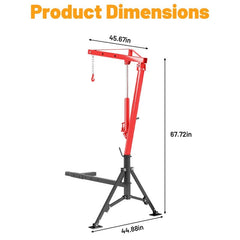 Steel Winch Operated Pickup Truck Crane, 1000 Lb. Capacity