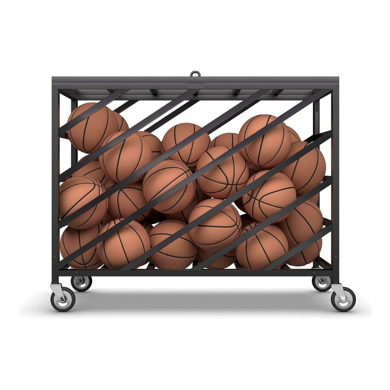 Heavy Duty Basketball Cart, Mobile Ball Storage Cart for Volleyball