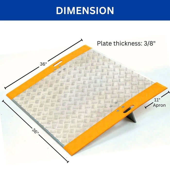 36" x 36" Heavy Duty Dock Plate w/ Carrying Handles for Pallet Jacks, Aluminum, 3500 lbs Weight Capacity