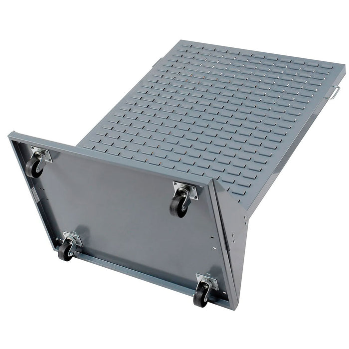 Mobile Double Sided Floor Bin Storage Rack - 88 Stacking Bins 36 x 54