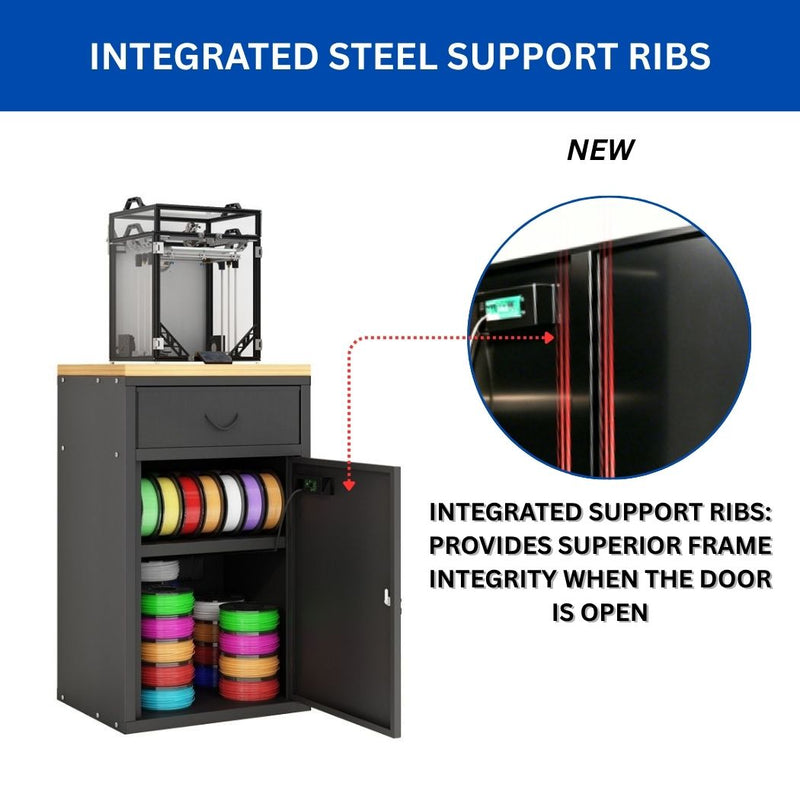 3D Printer Cabinet w/ Dehumidifying Dry, 40 Filaments Spool Storage Capacity, Heavy Duty Shelf 21.25"L x 21.5"W x 34.4"H