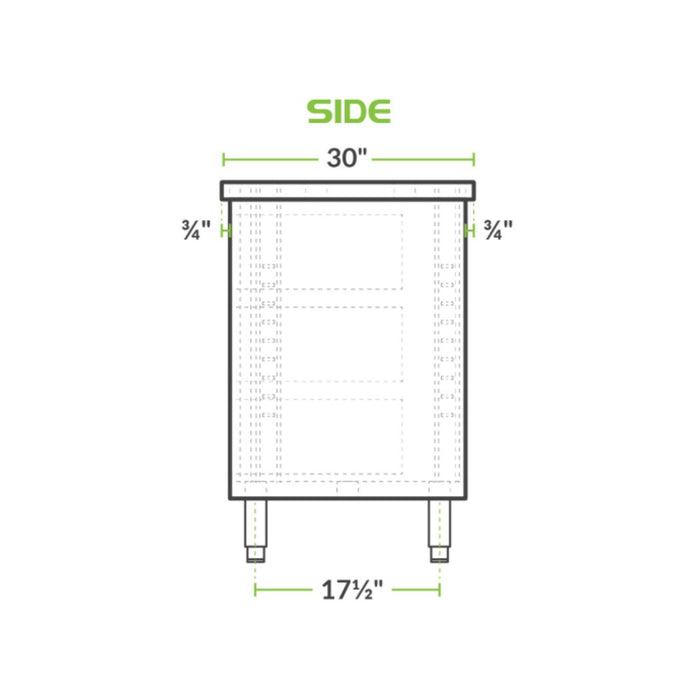 72" x 30" Stainless Steel Prep Table w/ Lockable Drawers and Storage Cabinet