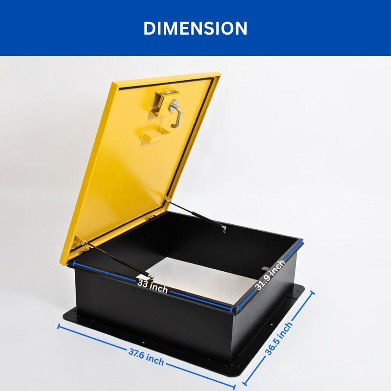 31.9" x 33" Steel Roof Hatch, Opening Roof Access Door, Fully Welded