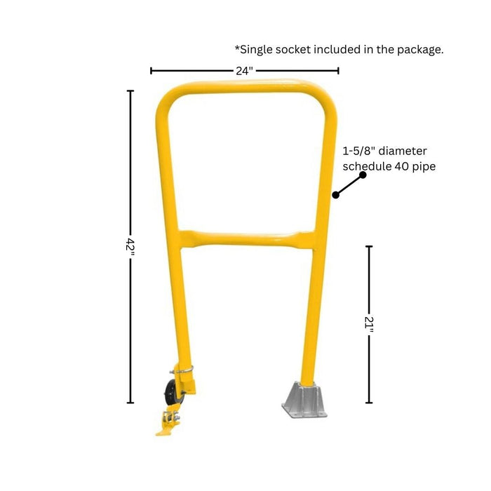 Yellow Loading Dock Safety Swing Gate 2'L (24")