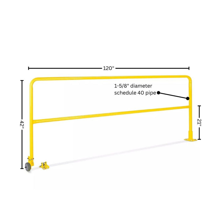 Yellow Loading Dock Safety Swing Gate 10'L (120")