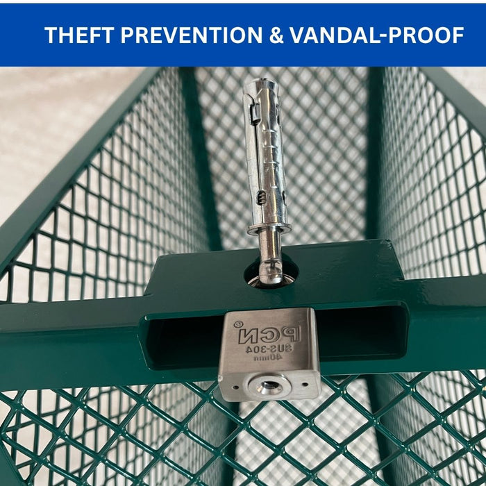 Green Backflow Cage 43.7"L x 12.6"W x 23.7"H, Theft Prevention