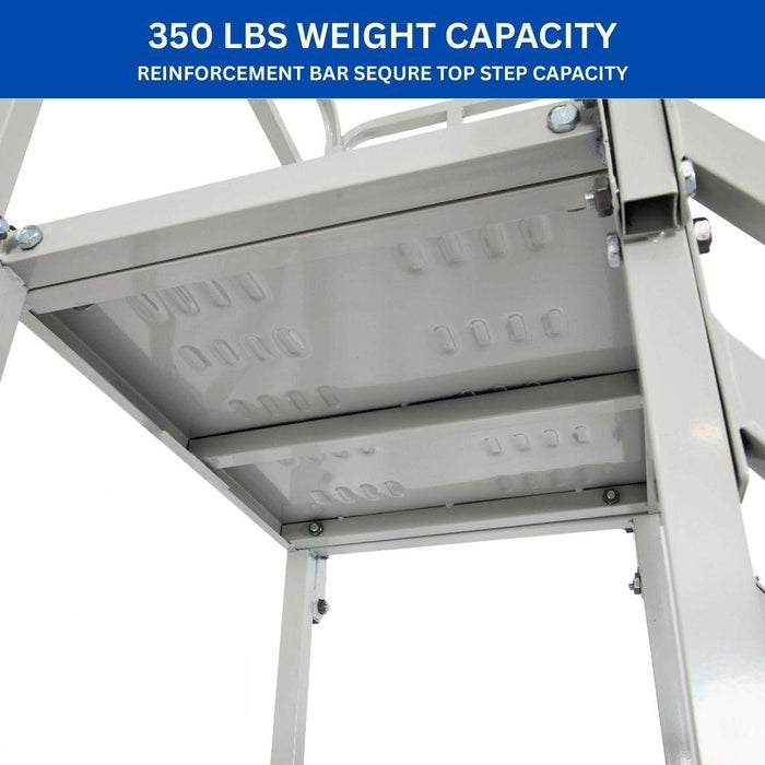 6 Step Rolling Ladder w/ Handrails, 350 lbs Weight Capacity, 60" Top Step Height