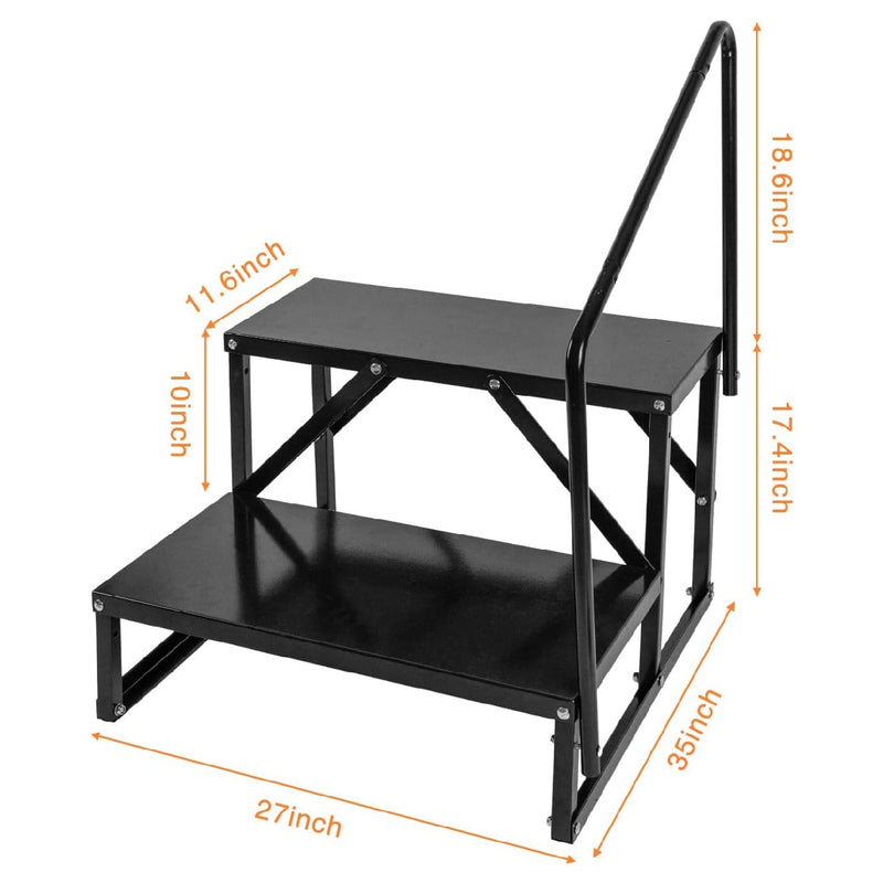 2 Step Stairs w/ Handrail, 300 Lb. Capacity