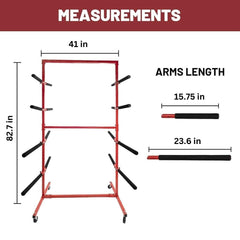 Bumper Storage Rack w/ 8 Pairs of Arms, 41"W x 32"D x 83"H