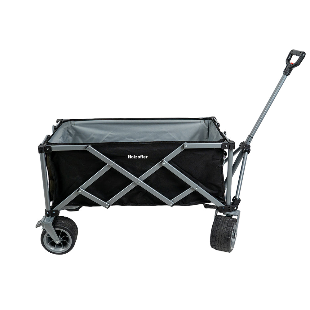 Holzoffer Folding Camping Cart, Foldable Wagon with Wheels, Portable Heavy Duty Collapsible cart