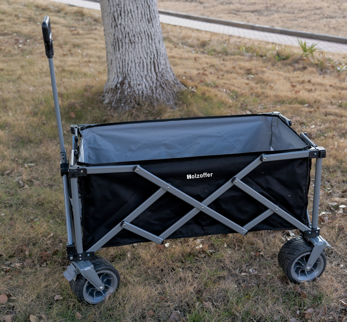 Holzoffer Folding Camping Cart, Foldable Wagon with Wheels, Portable Heavy Duty Collapsible cart