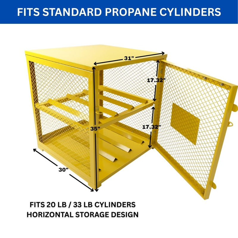 Propane Cylinder  Storage Cabinet SGL Door, 31"Wx30"Dx35"H, 4 LPG Cylinders Storage