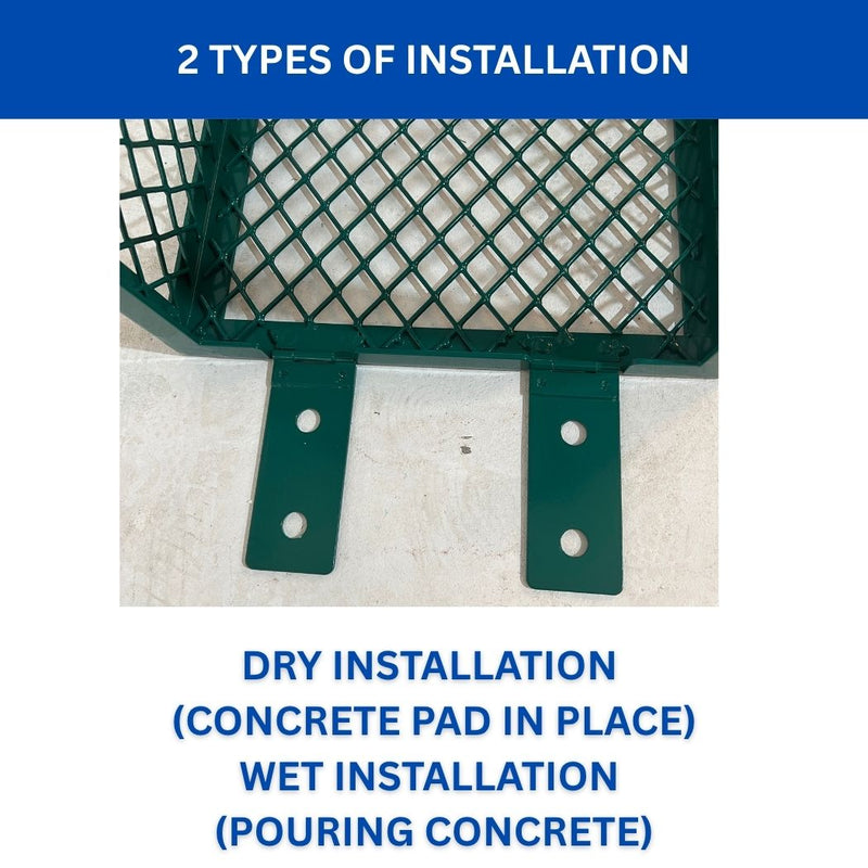 Green Backflow Cage 43.7"L x 12.6"W x 23.7"H, Theft Prevention