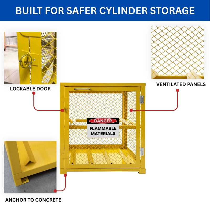Propane Cylinder  Storage Cabinet SGL Door, 31"Wx30"Dx35"H, 4 LPG Cylinders Storage