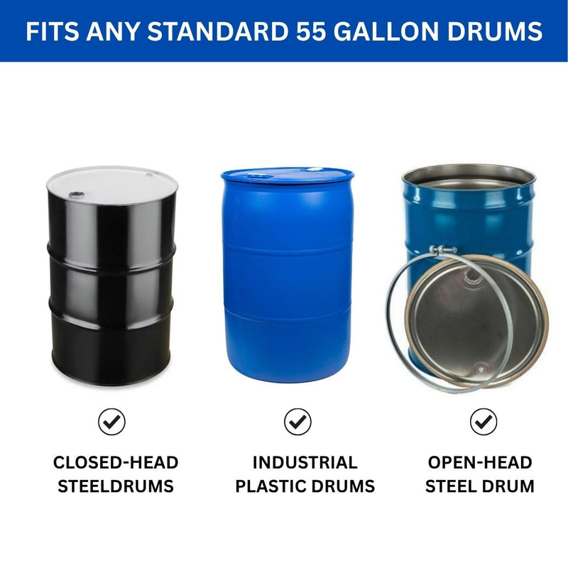 Drum Truck for 55 Gallon Drums, 1000 lb Load Capacity, 4 Wheels