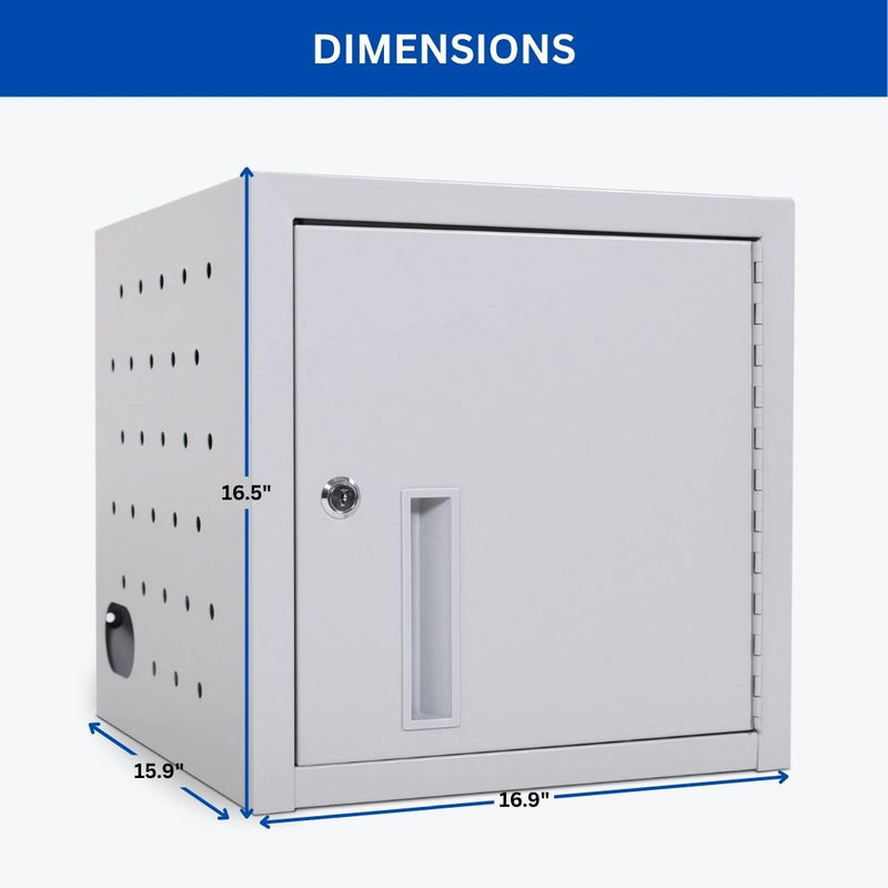 8-Devices Tablet and Chromebook Charging Cabinet for Schools, Offices & Healthcare, Wall Mount/ Desktop