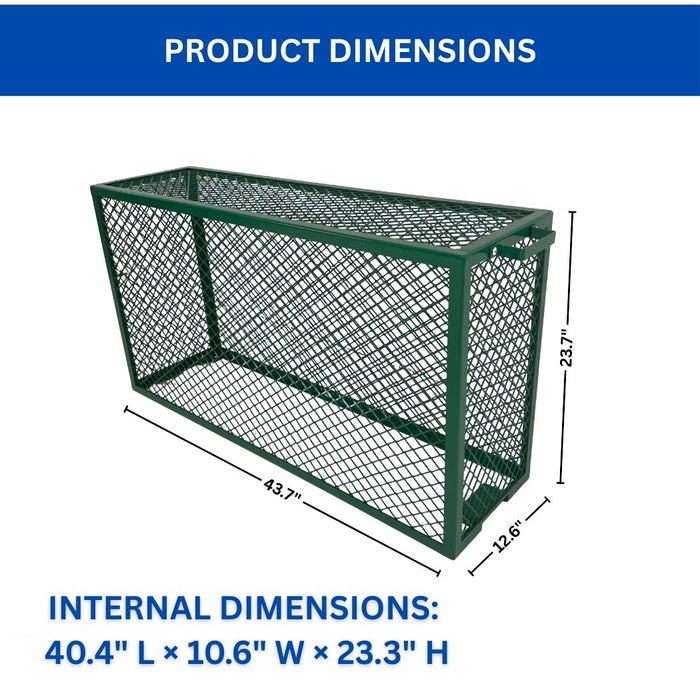 Green Backflow Cage 43.7"L x 12.6"W x 23.7"H, Theft Prevention