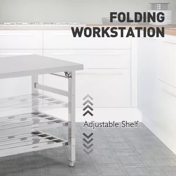 Holzoffer Stainless Steel Kitchen Work Table Workbench