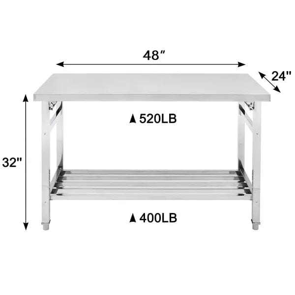 Holzoffer Stainless Steel Kitchen Work Table Workbench