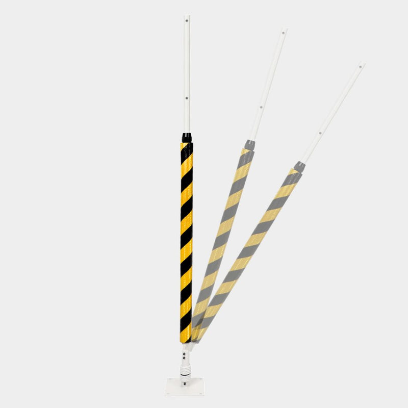Impact Recovery Handicap Parking Post w/o Sign, Reflective Striped Bollard Cover, 78"-102" Height Adjustable
