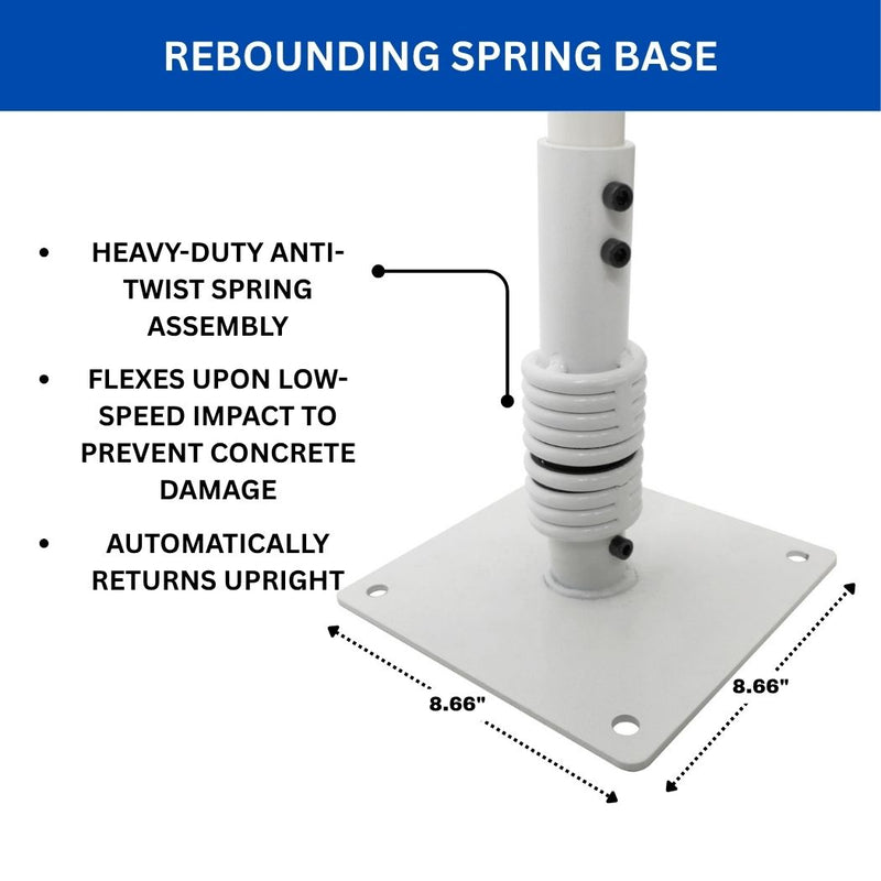 Impact Recovery Handicap Parking Sign Post w/ Reflective Striped Bollard Cover, 78"-102" Height Adjustable