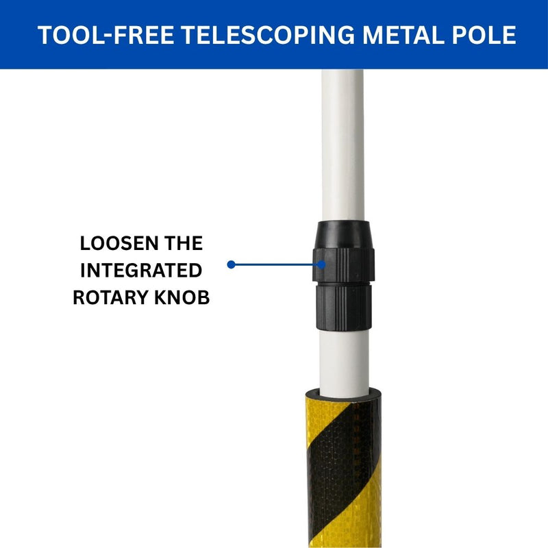 Impact Recovery Handicap Parking Sign Post w/ Reflective Striped Bollard Cover, 78"-102" Height Adjustable