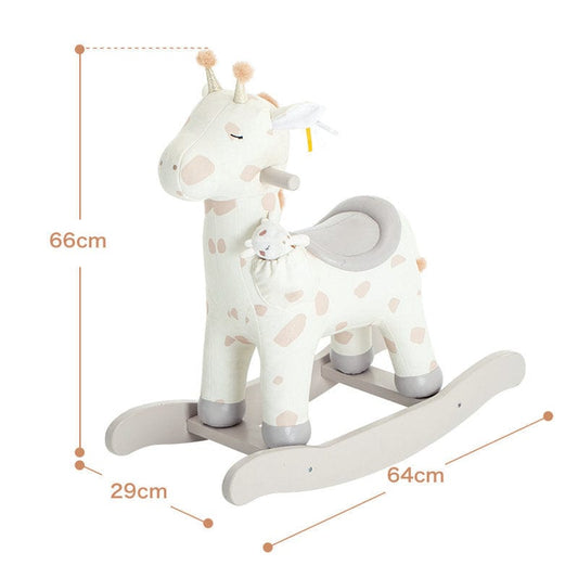 Holzoffer Children's rocking horse baby giraffe rocking horse baby rocking car toy First birthday gift Solid wood rocking horse