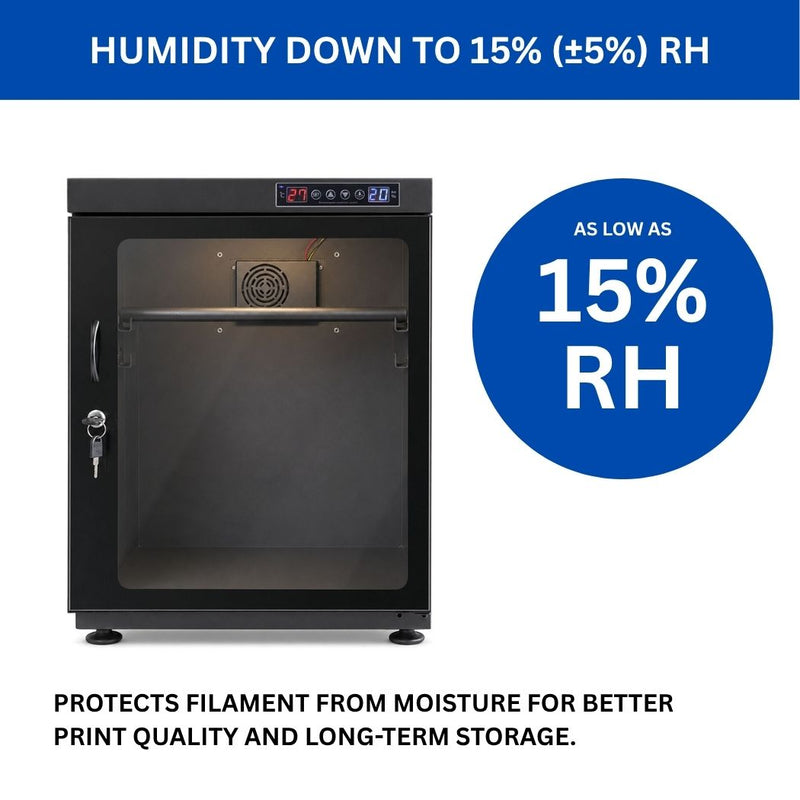 3D Printer Filament Dry Box 17.7"W x 15.8"D x 22.4"H, Efficient Humidity Control <15% ±5% RH