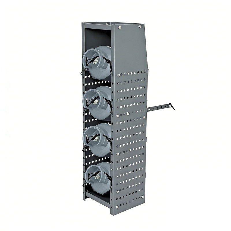 Heavy-Duty Refrigerant Tank Rack, 4 Adjustable Shelves, 15"W x 13"D x 52"H for 25 lb / 30 lb /50 lb Tanks
