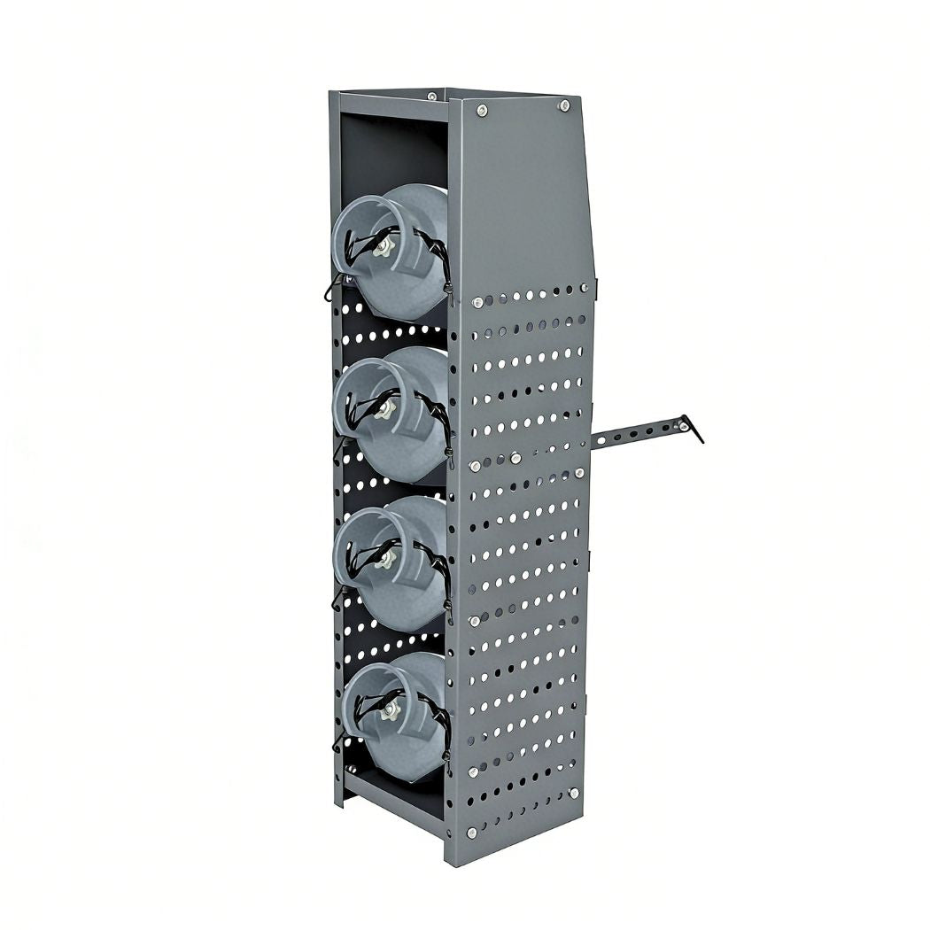 Refrigeration Tank Rack Heavy-Duty Refrigerant Tank Rack, 4 Adjustable Shelves, 15