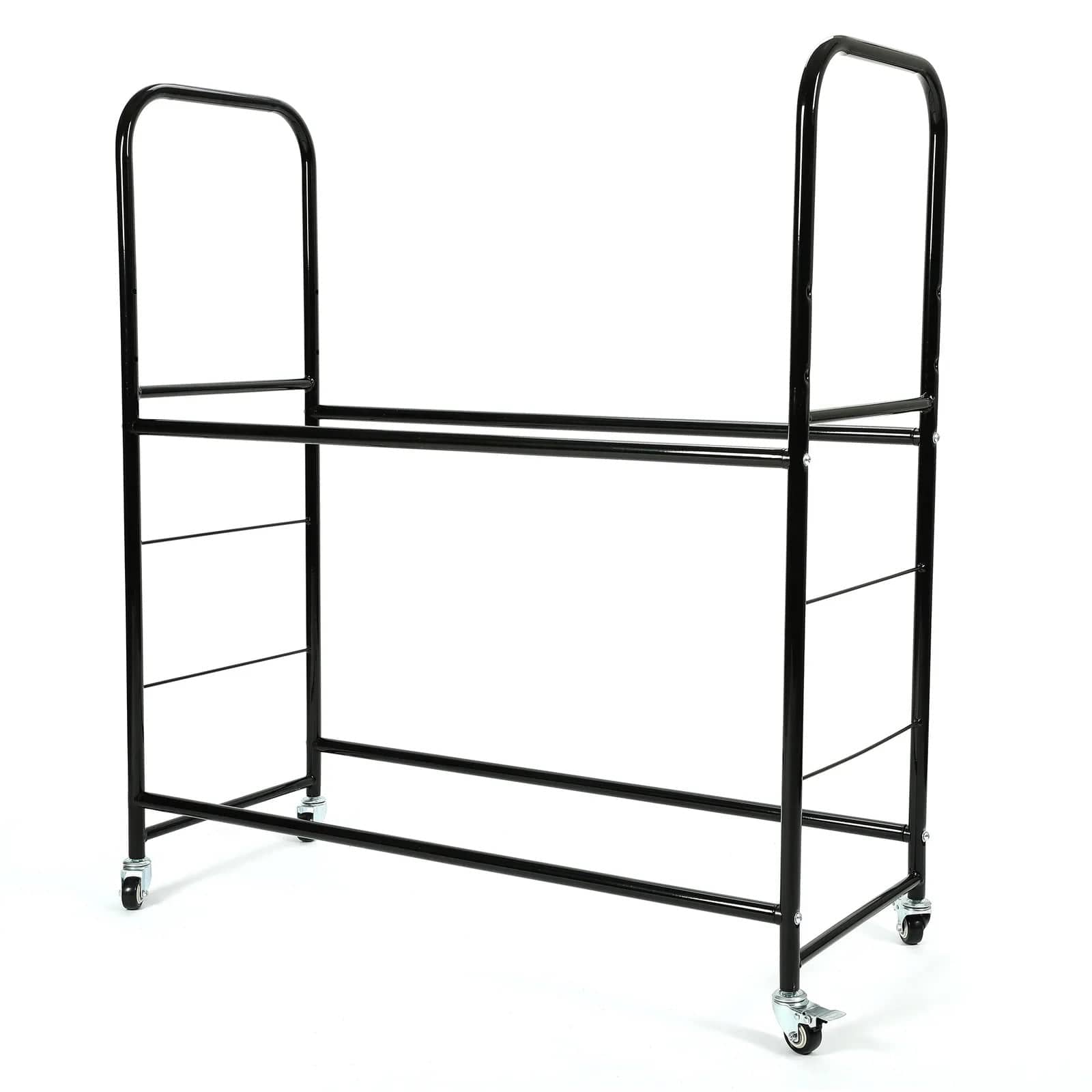 Holzoffer Black Rolling Tire Rack Heavy-Duty Steel with Wheel For Home Workshop