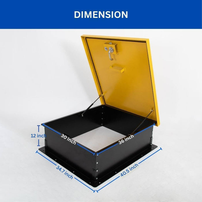30" x 36" Steel Roof Hatch, Opening Roof Access Door