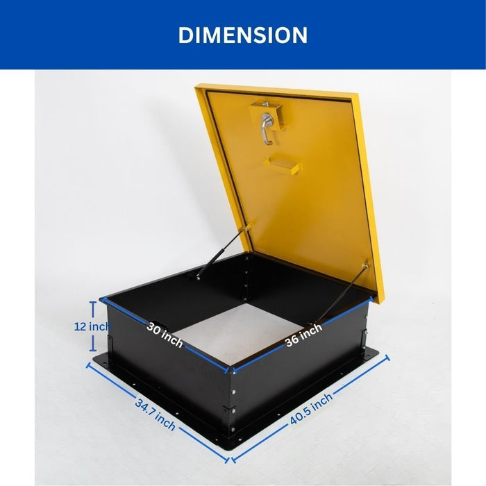 30" x 36" Steel Roof Hatch, Opening Roof Access Door