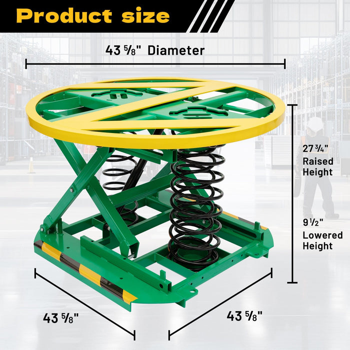 Spring-Actuated Pallet Carousel Skid Positioner 4500 lbs Load Capacity