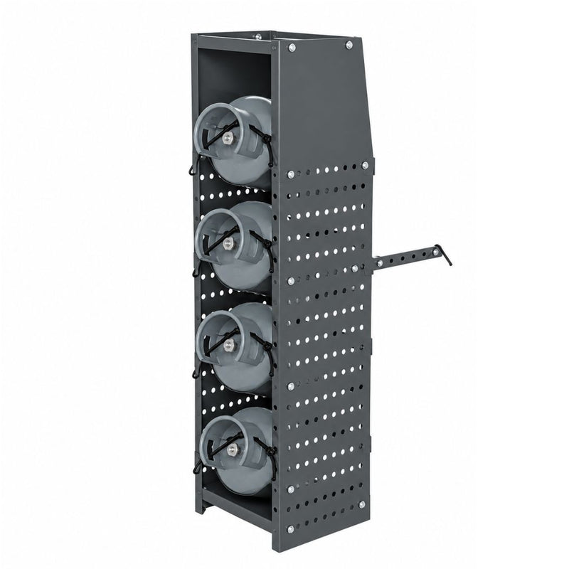 Heavy-Duty Refrigerant Tank Rack, 4 Adjustable Shelves, 15"W x 13"D x 52"H for 25 lb / 30 lb /50 lb Tanks