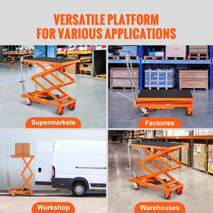 Holzoffer Hydraulic Lift Table Cart, 330lbs Capacity 50