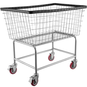 Holzoffer Wire Laundry Cart, 4.5 Bushel Wire Laundry Basket with Wheels, 35''x15.7''x22'' Commercial Wire Laundry Basket Cart