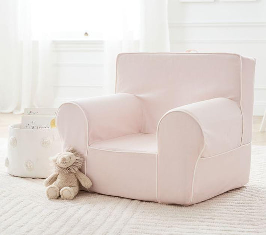 Kids Anywhere Chair Blush with White Piping