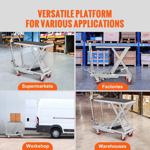 Holzoffer Hydraulic Lift Table Cart, 500lbs Capacity 28.5