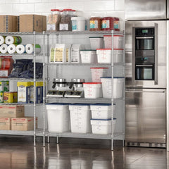 Holzoffer Wire Shelving Unit, 24" Wide NSF Chrome Wire 5-Shelf Kit with 74" Posts